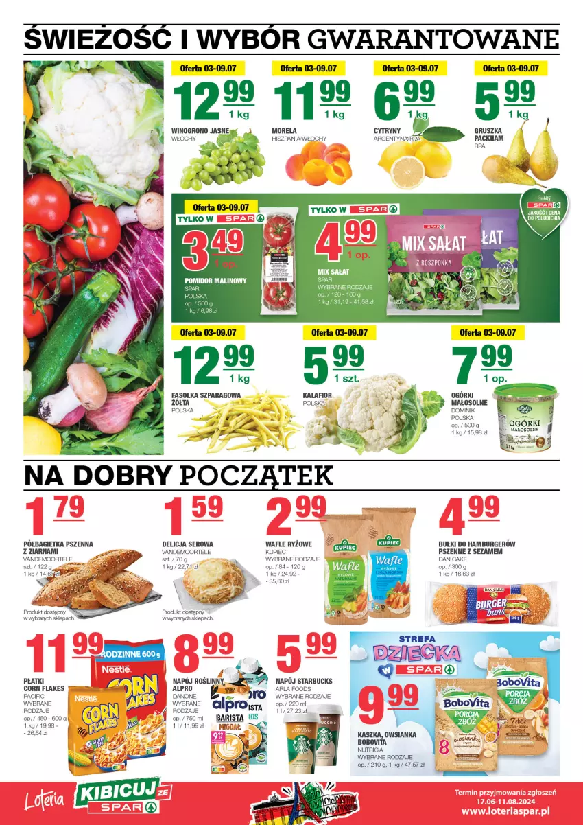 Gazetka promocyjna Spar - EuroSpar - ważna 30.06 do 10.07.2024 - strona 2 - produkty: Alpro, Bagietka, Bagietka pszenna, BoboVita, Burger, Cif, Corn flakes, Cytryny, Dan Cake, Danone, Delicja serowa, Fa, Hamburger, Kalafior, Kupiec, Morela, Napój, Napój roślinny, Owsianka, Piec, Półbagietka, Ryż, Sałat, Ser, Sezam, Wafle, Wino