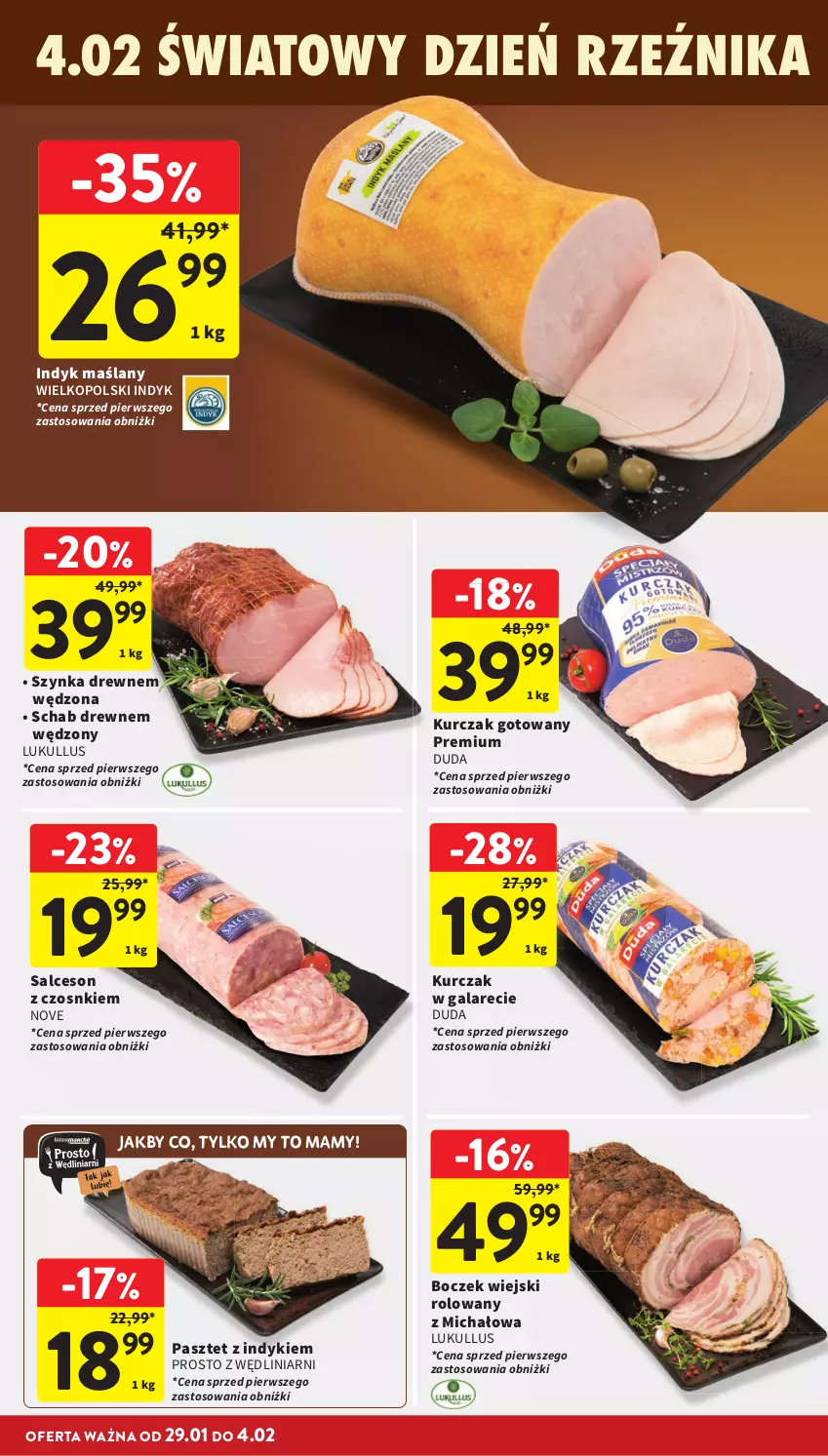 Gazetka promocyjna Intermarche - Gazetka Intermarche - ważna 29.01 do 04.02.2026 - strona 16 - produkty: Boczek, Duda, Gala, Kurczak, Kurczak gotowany, Pasztet, Salceson, Szynka
