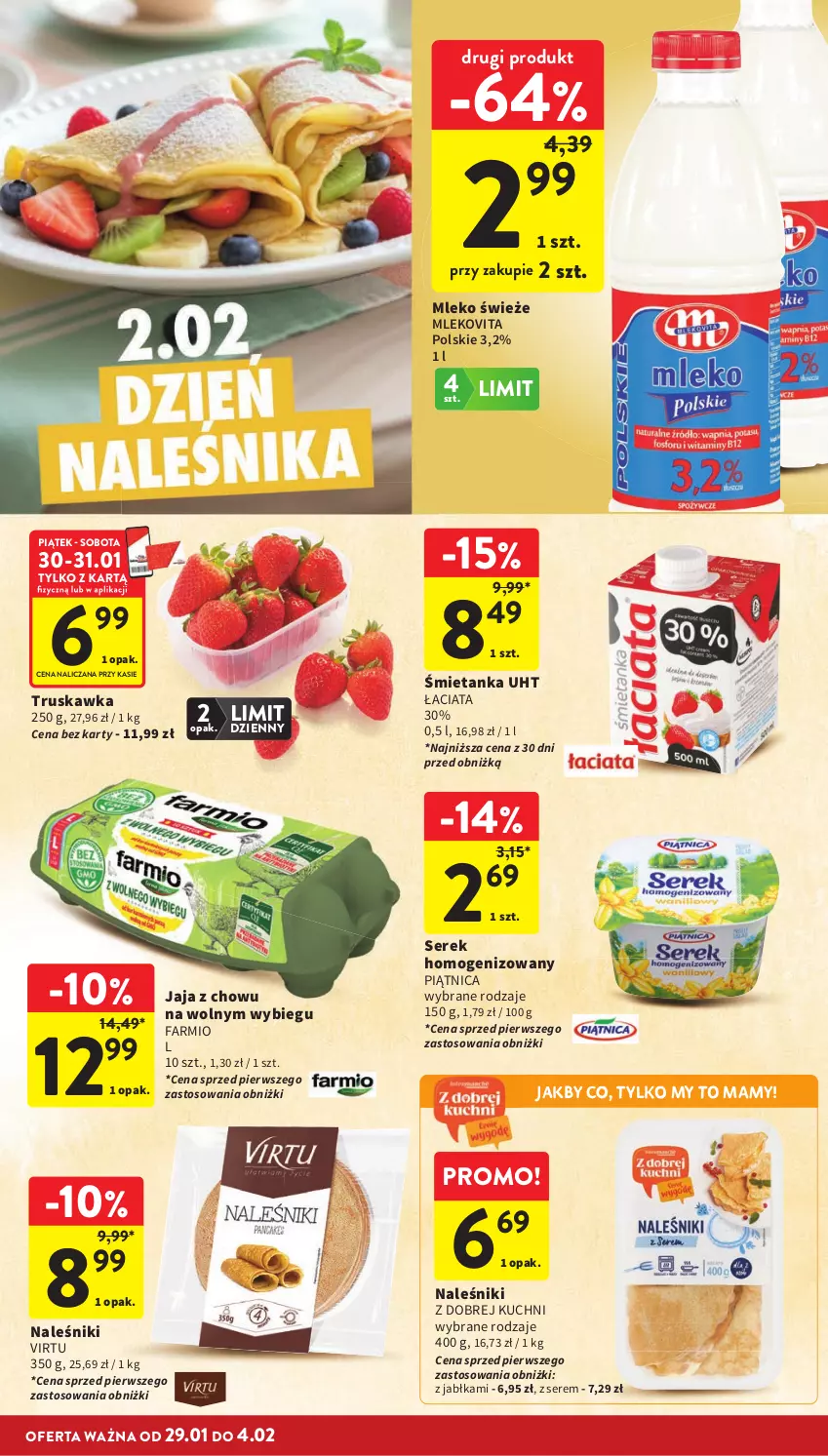 Gazetka promocyjna Intermarche - Gazetka Intermarche - ważna 29.01 do 04.02.2026 - strona 24 - produkty: Fa, Jabłka, Jaja, Mleko, Mlekovita, Naleśniki, Piątnica, Ser, Serek, Serek homogenizowany, Virtu