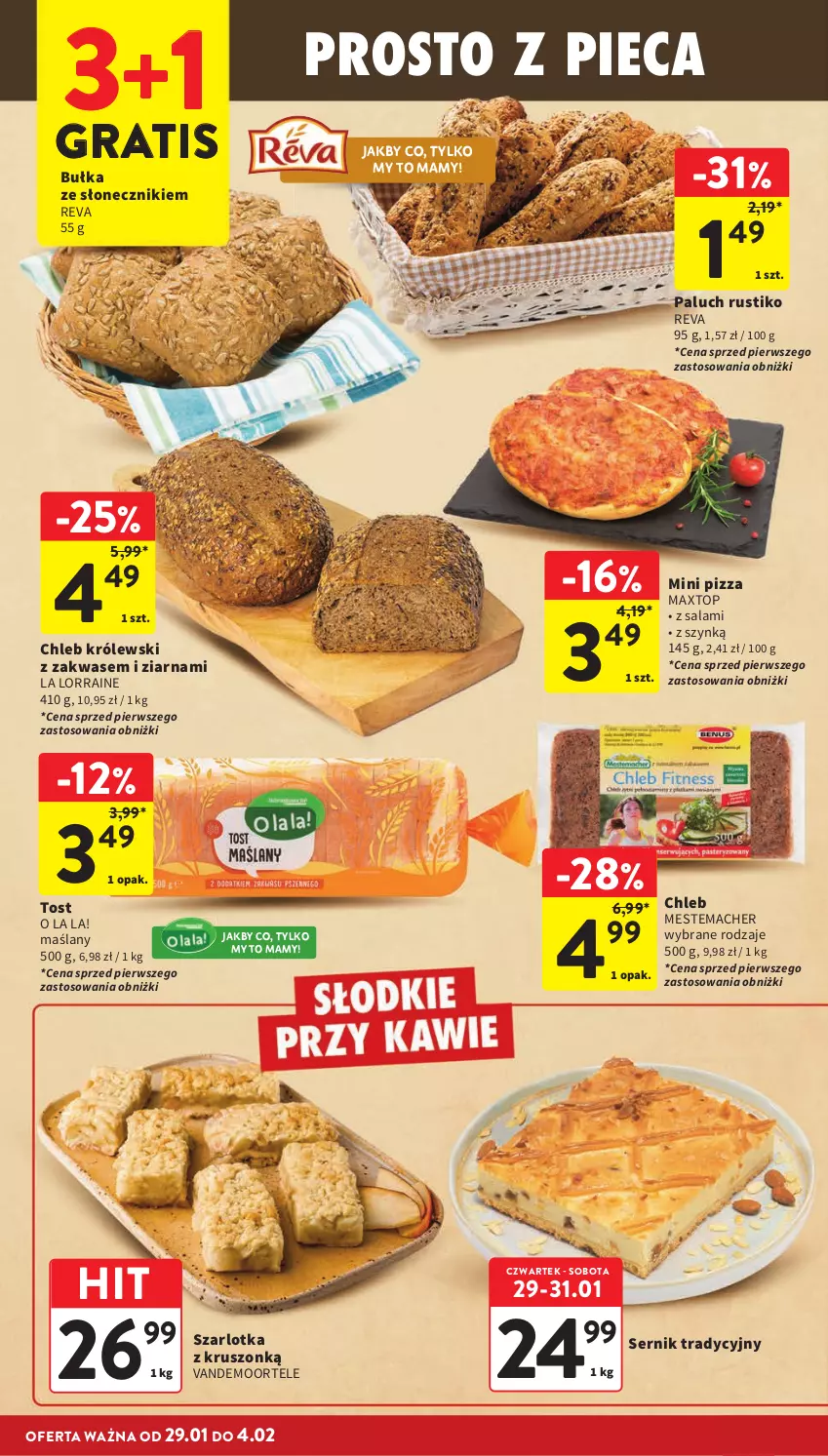 Gazetka promocyjna Intermarche - Gazetka Intermarche - ważna 29.01 do 04.02.2026 - strona 26 - produkty: Bułka, Chleb, Gra, Królewski, Piec, Pizza, Rust, Salami, Ser, Szarlotka, Top