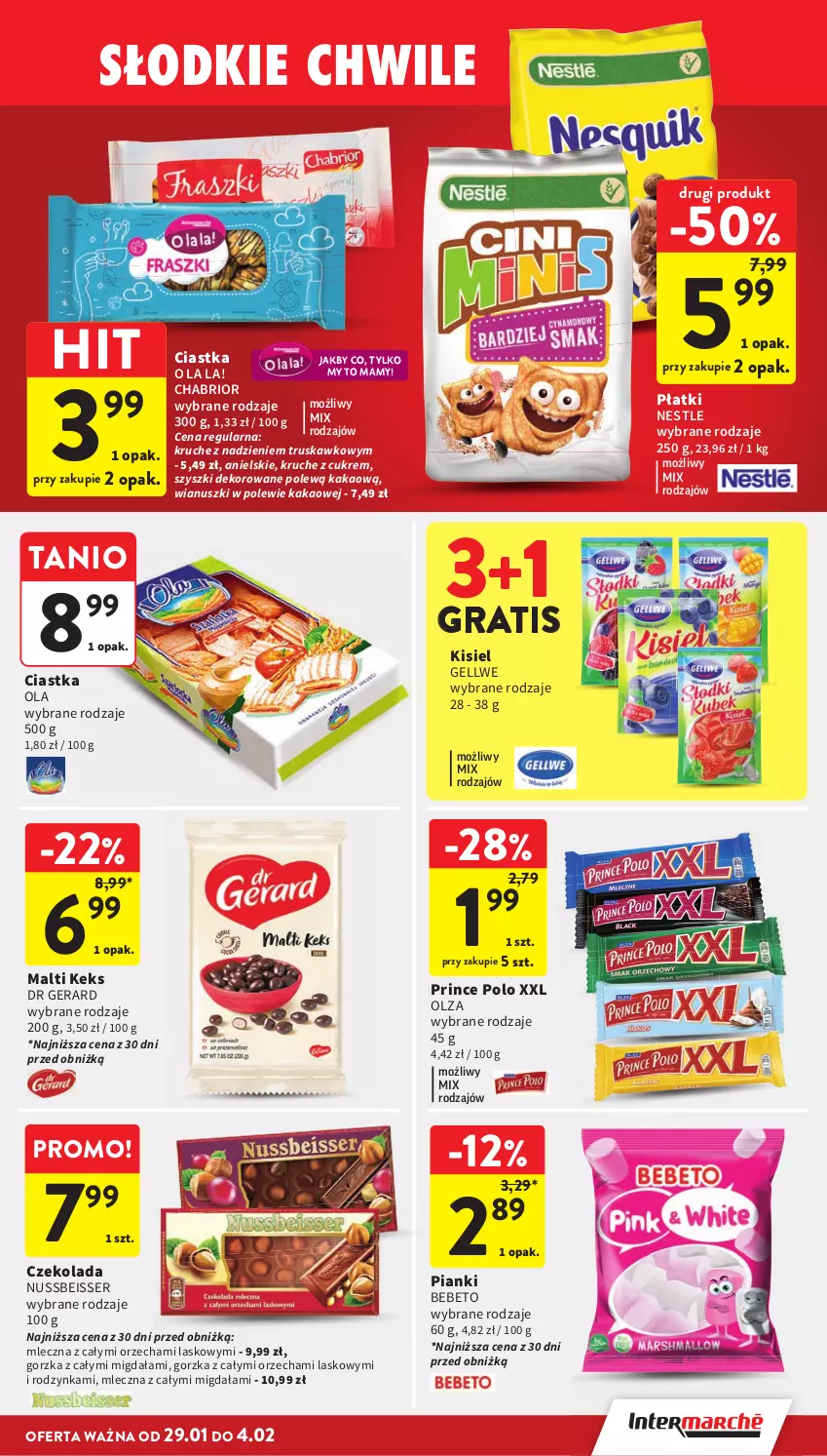 Gazetka promocyjna Intermarche - Gazetka Intermarche - ważna 29.01 do 04.02.2026 - strona 29 - produkty: Chabrior, Ciastka, Czekolada, Dr Gerard, Gra, Kakao, Kisiel, Prince Polo, Ser