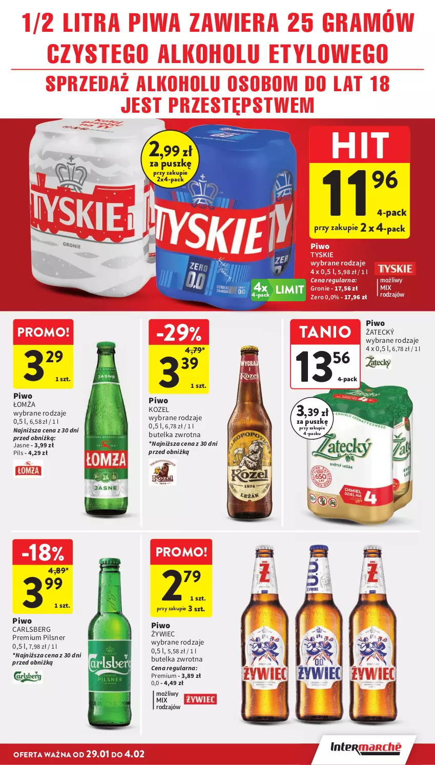 Gazetka promocyjna Intermarche - Gazetka Intermarche - ważna 29.01 do 04.02.2026 - strona 35 - produkty: Carlsberg, Gra, Kozel, Piwa, Piwo, Tyskie