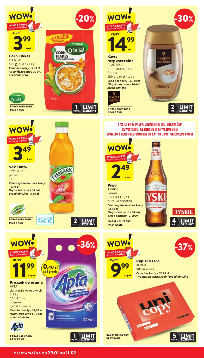 Gazetka promocyjna Intermarche - Gazetka Intermarche - ważna 29.01 do 04.02.2026 - strona 9 - produkty: Corn flakes, Gra, Kawa, Kawa rozpuszczalna, Papier, Piwa, Piwo, Proszek do prania, Ser, Sok, Tymbark, Tyskie
