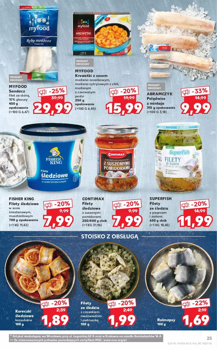 Gazetka promocyjna Kaufland - OFERTA TYGODNIA - ważna 04.02 do 10.02.2021 - strona 25 - produkty: Koreczki śledziowe, Krewetki, Lazur, Mintaj, Mop, Mus, Pesto, Pieprz, Sandacz, Sos