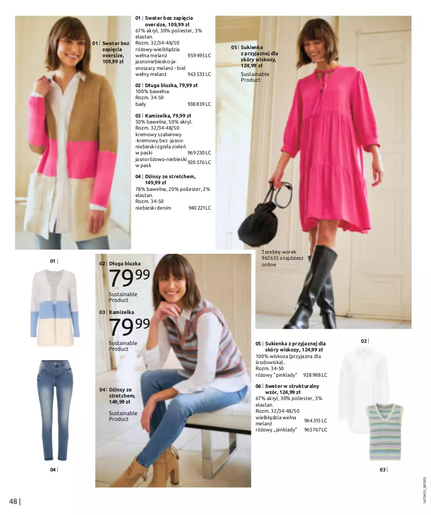 Gazetka promocyjna Bonprix - Total Look - ważna 18.01 do 18.07.2023 - strona 50 - produkty: Dżinsy, Kamizelka, Sukienka, Sweter, Wełna