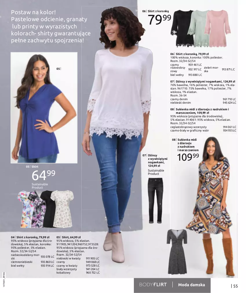 Gazetka promocyjna Bonprix - Total Look - ważna 18.01 do 18.07.2023 - strona 57 - produkty: Dżinsy, Gra, Granat, Mars, Sukienka, Wełna