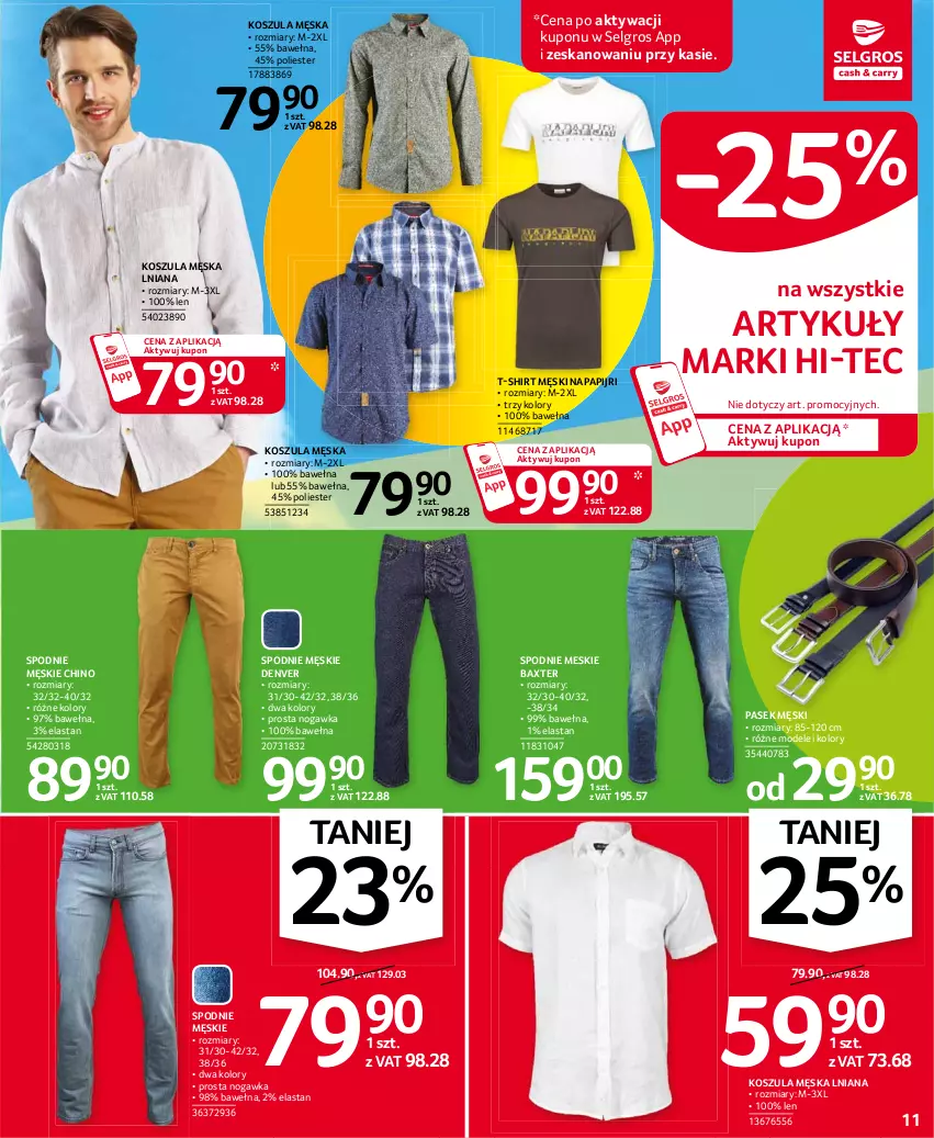 Gazetka promocyjna Selgros - Oferta przemysłowa - ważna 24.06 do 07.07.2021 - strona 11 - produkty: Hi-Tec, Kosz, Koszula, LG, Pasek, Pasek męski, Spodnie, T-shirt, Wełna