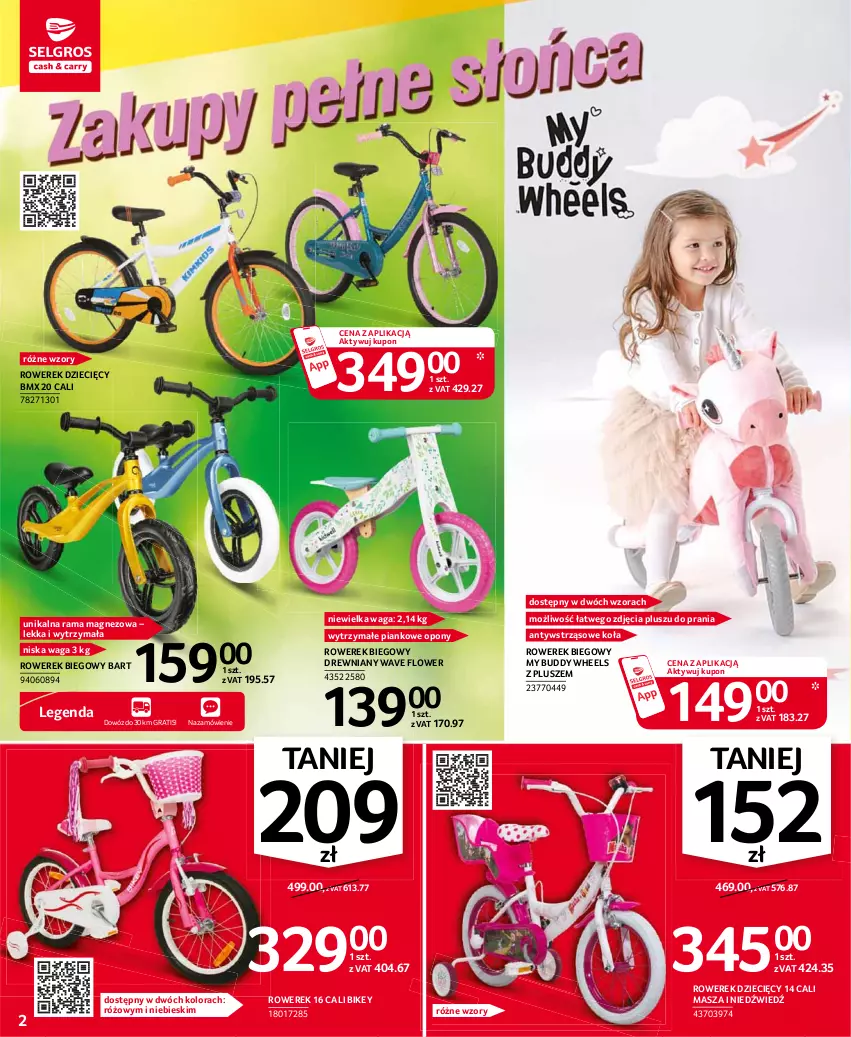 Gazetka promocyjna Selgros - Oferta przemysłowa - ważna 24.06 do 07.07.2021 - strona 2 - produkty: Dzieci, Gra, Magnez, Masza i Niedźwiedź, Opony, Rama, Rower, Rowerek, Waga