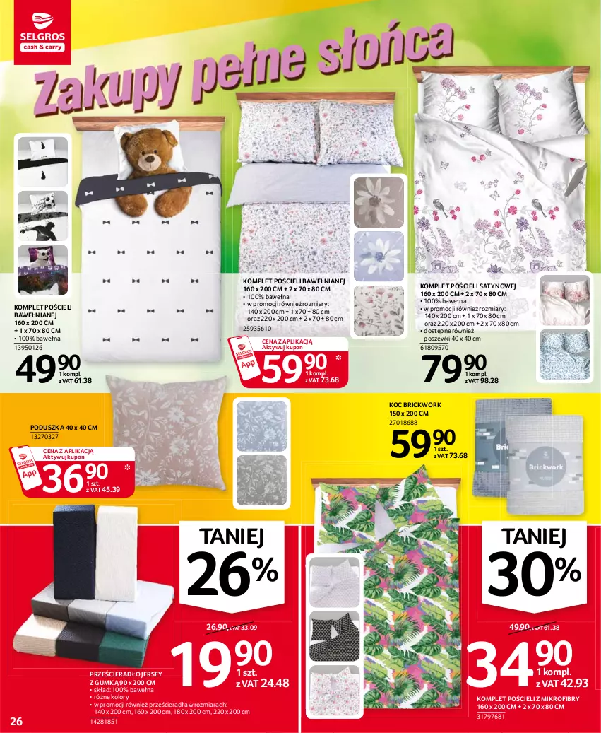 Gazetka promocyjna Selgros - Oferta przemysłowa - ważna 24.06 do 07.07.2021 - strona 26 - produkty: Koc, Komplet pościeli, Poduszka, Pościel, Prześcieradło, Wełna