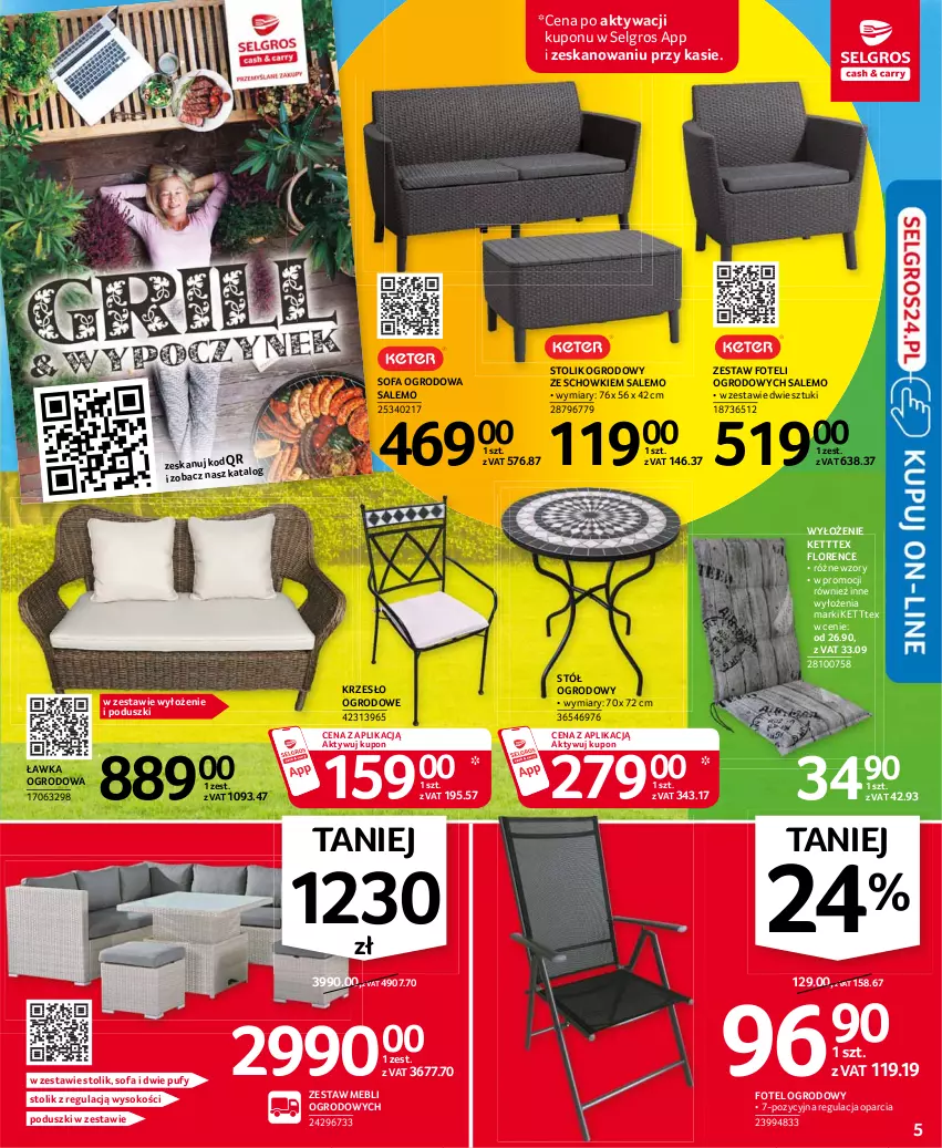 Gazetka promocyjna Selgros - Oferta przemysłowa - ważna 24.06 do 07.07.2021 - strona 5 - produkty: Fa, Fotel, Krzesło, Krzesło ogrodowe, LG, Puf, Sofa, Sok, Stół, Stolik