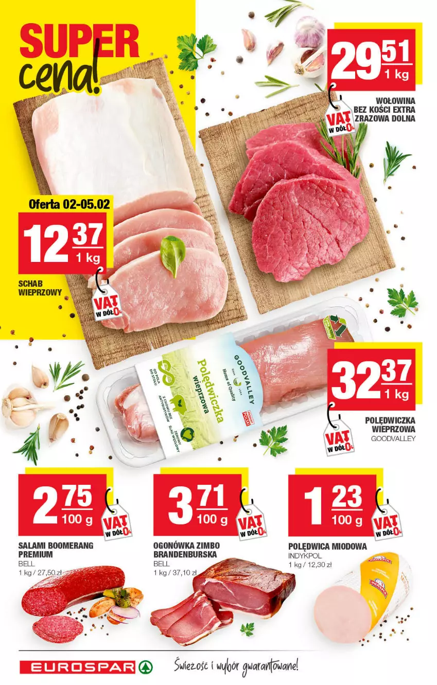 Gazetka promocyjna Spar - EuroSpar - ważna 30.01 do 12.02.2022 - strona 8 - produkty: Bell, Ogonówka, Polędwica, Salami, Wołowina