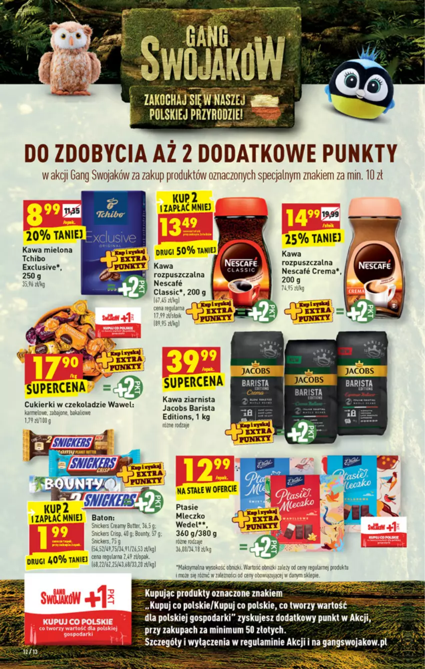 Gazetka promocyjna Biedronka - ważna 18.10 do 23.10.2021 - strona 12 - produkty: Baton, Cukier, Cukierki, Kawa, Kawa mielona, Mleczko, Snickers, Sok, Wawel