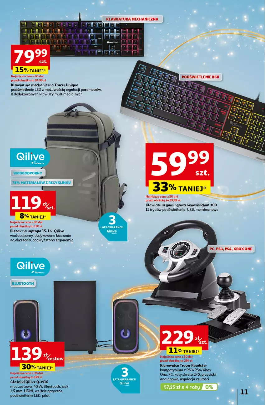 Gazetka promocyjna Auchan - Katalog Moc prezentów Hipermarket Auchan - ważna 28.11 do 15.12.2024 - strona 11 - produkty: Acer, Głośnik, Kierownica, Klawiatura, Plecak, Por, Top, Xbox