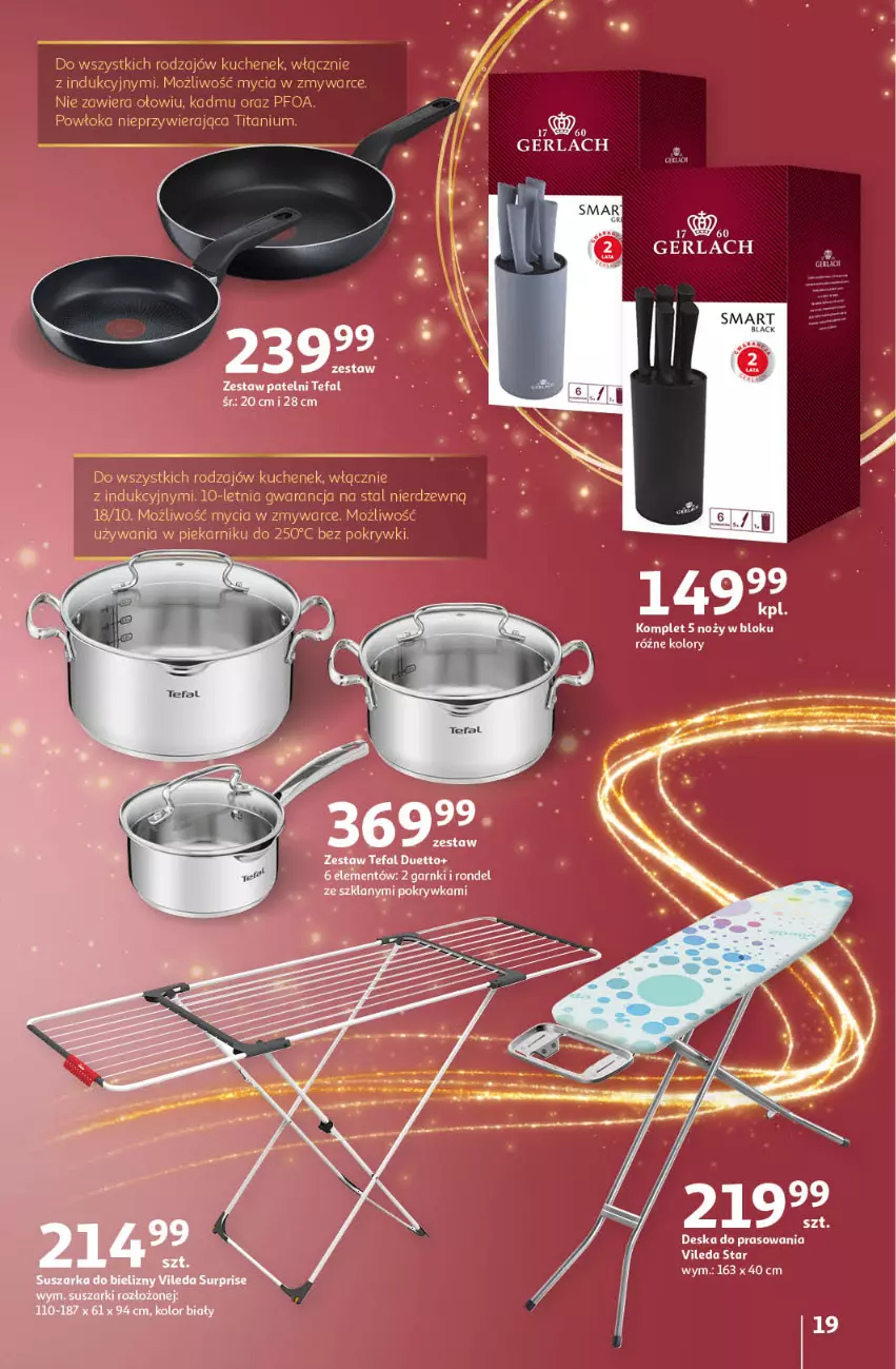 Gazetka promocyjna Auchan - Katalog Moc prezentów Hipermarket Auchan - ważna 28.11 do 15.12.2024 - strona 19 - produkty: Deska do prasowania, Fa, Rondel, Tefal, Vileda