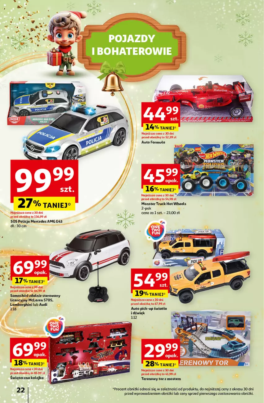 Gazetka promocyjna Auchan - Katalog Moc prezentów Hipermarket Auchan - ważna 28.11 do 15.12.2024 - strona 22 - produkty: Hot Wheels, Kolejka, Monster truck, Olej, Samochód, Sos