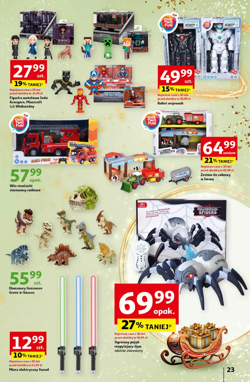 Gazetka promocyjna Auchan - Katalog Moc prezentów Hipermarket Auchan - ważna 28.11 do 15.12.2024 - strona 23 - produkty: Avengers, Dinozaur, Fa, Miecz, Minecraft, Robot, Wóz strażacki