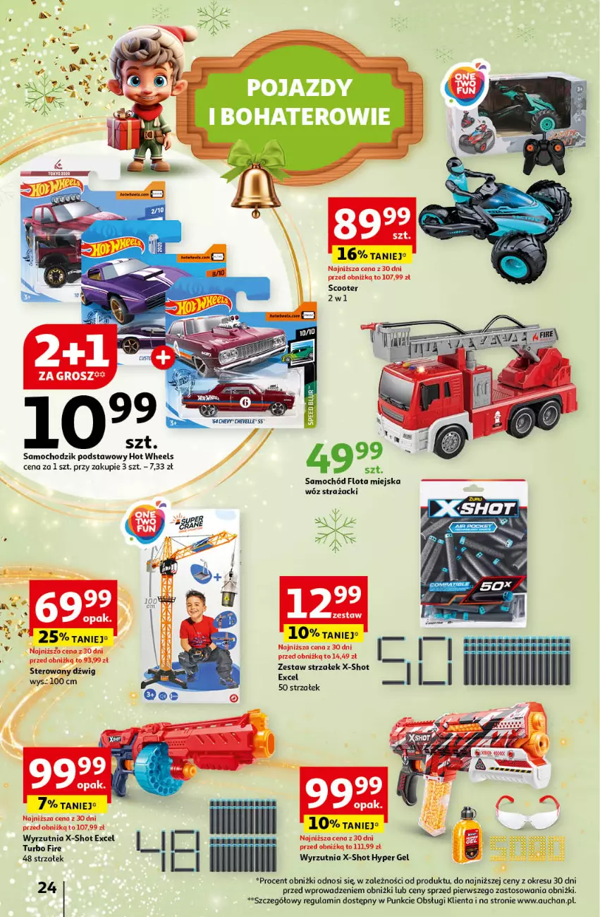 Gazetka promocyjna Auchan - Katalog Moc prezentów Hipermarket Auchan - ważna 28.11 do 15.12.2024 - strona 24 - produkty: Chodzik, Hot Wheels, Samochód, Wóz strażacki, Wyrzutnia