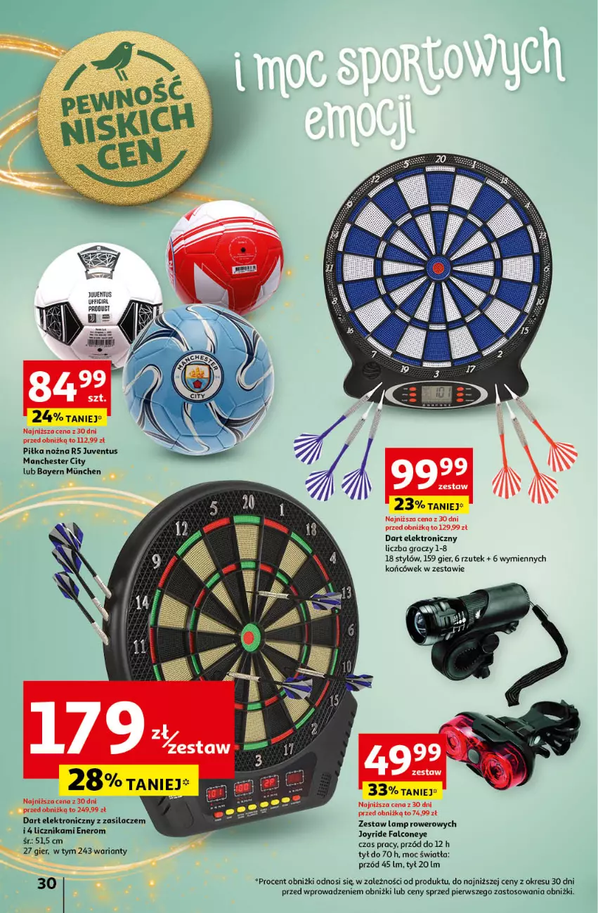 Gazetka promocyjna Auchan - Katalog Moc prezentów Hipermarket Auchan - ważna 28.11 do 15.12.2024 - strona 30 - produkty: Alcon, Dart elektroniczny, Fa, Gra, Noż, Piłka nożna, Rower