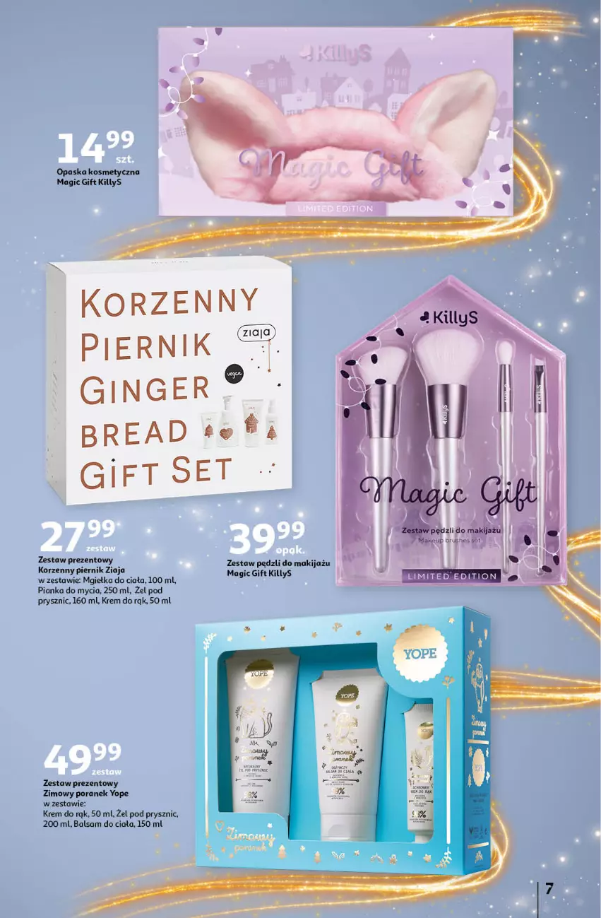 Gazetka promocyjna Auchan - Katalog Moc prezentów Hipermarket Auchan - ważna 28.11 do 15.12.2024 - strona 7 - produkty: Balsam do ciała, Gin, Killys, Krem do rąk, Opaska, Piernik, Por, Yope, Zestaw prezentowy