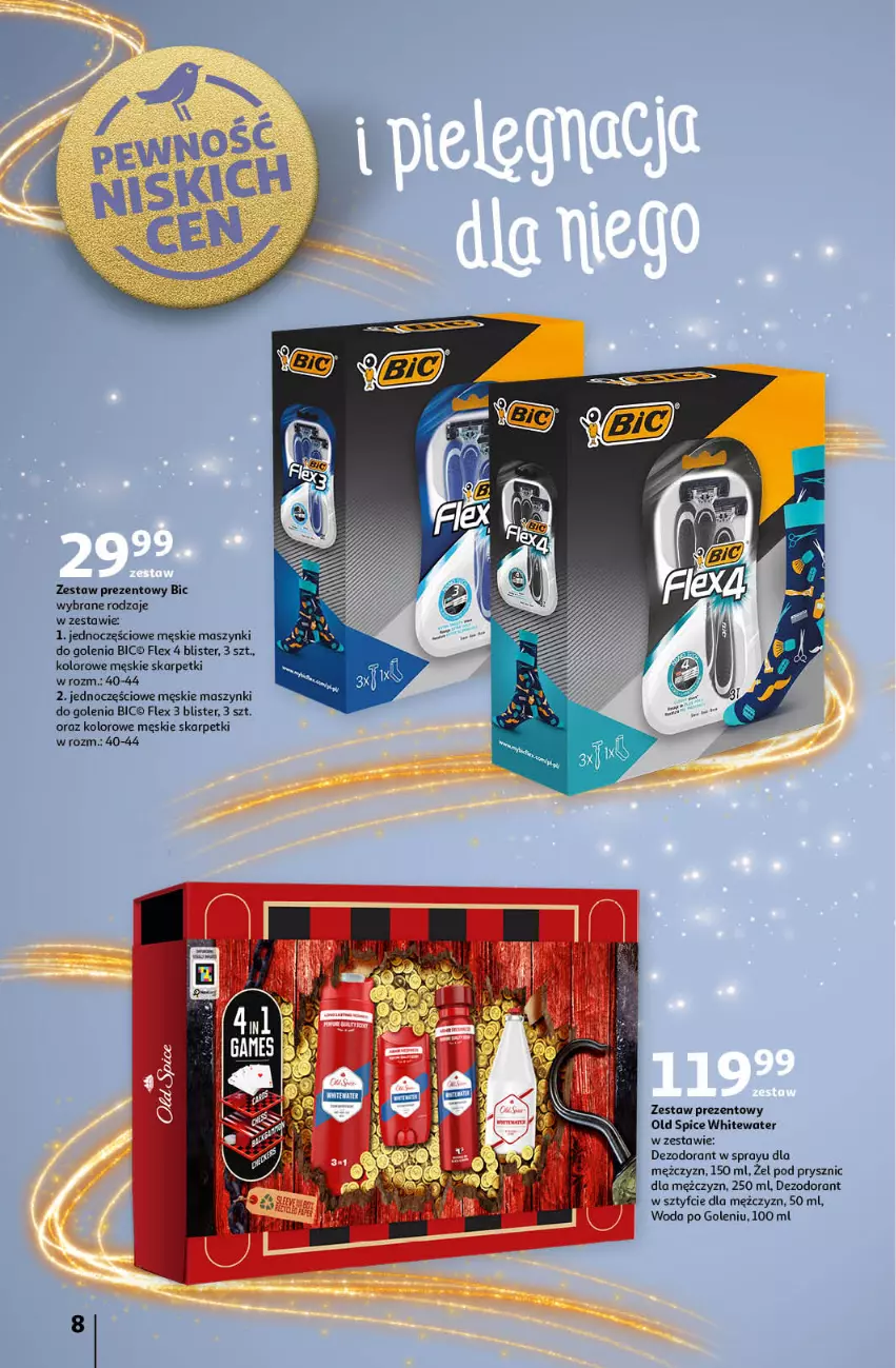 Gazetka promocyjna Auchan - Katalog Moc prezentów Hipermarket Auchan - ważna 28.11 do 15.12.2024 - strona 8 - produkty: BIC, Dezodorant, Karp, Old Spice, Skarpetki, Woda, Woda po goleniu, Zestaw prezentowy