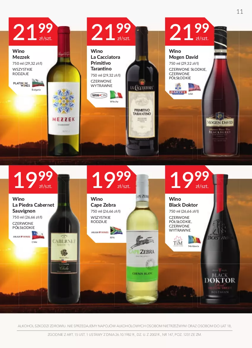 Gazetka promocyjna Stokrotka - Katalog Urodzinowy - ważna 15.09 do 28.09.2022 - strona 11 - produkty: Cabernet Sauvignon, Lack, Mogen David, Wino