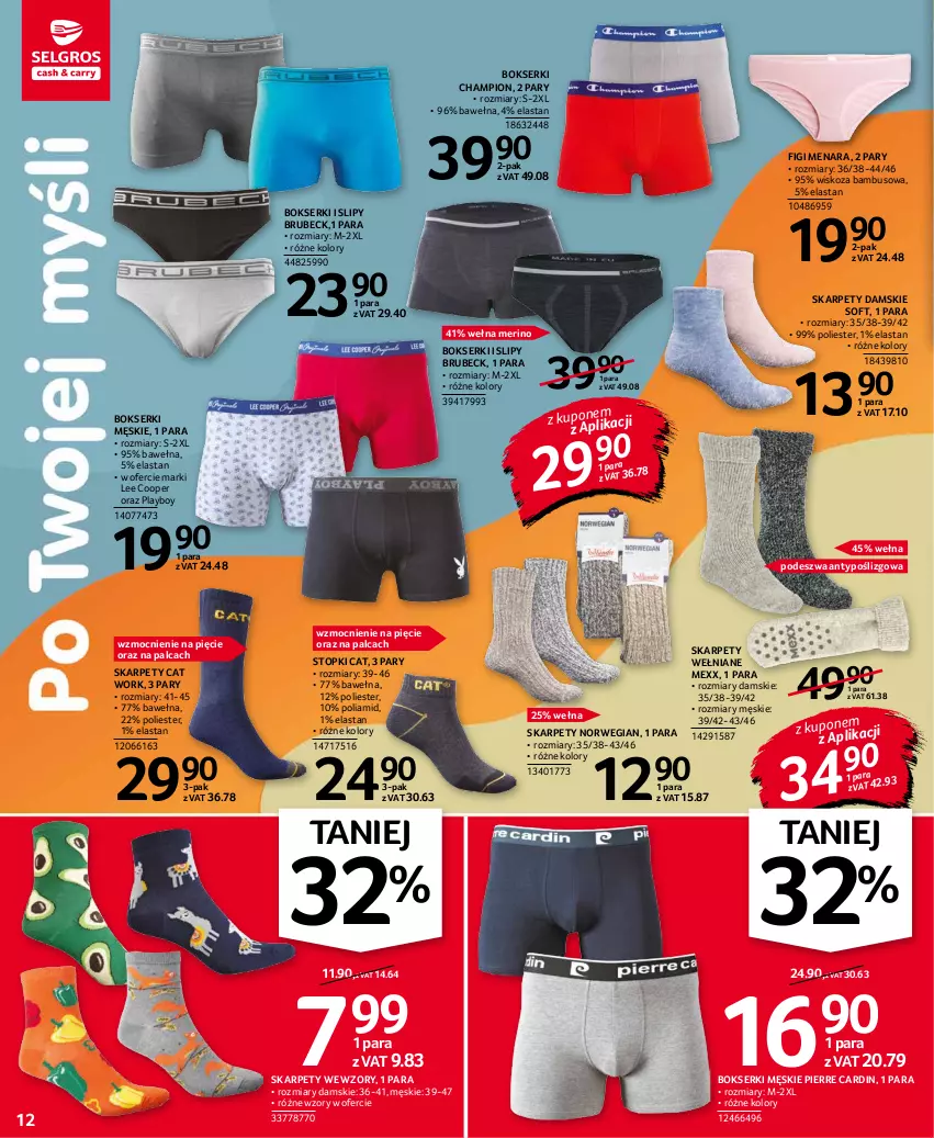 Gazetka promocyjna Selgros - Oferta przemysłowa - ważna 28.10 do 09.11.2021 - strona 12 - produkty: Bokserki, Figi, Karp, Mexx, Pierre Cardin, Ser, Slipy, Top, Wełna