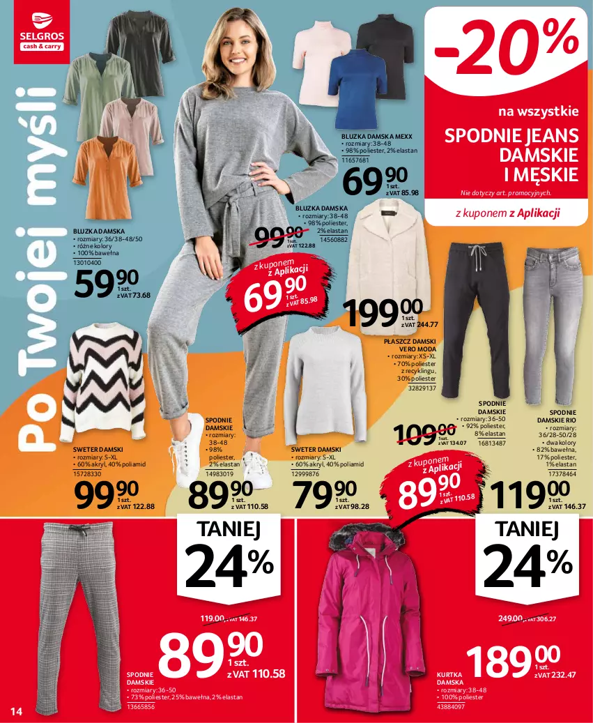 Gazetka promocyjna Selgros - Oferta przemysłowa - ważna 28.10 do 09.11.2021 - strona 14 - produkty: Kurtka, Mexx, Moda, Płaszcz, Spodnie, Spodnie jeans, Sweter, Wełna