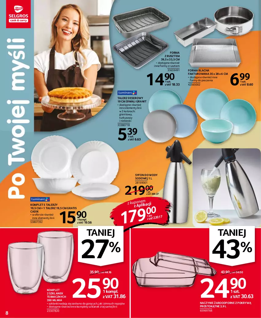 Gazetka promocyjna Selgros - Oferta przemysłowa - ważna 28.10 do 09.11.2021 - strona 8 - produkty: Deser, Fa, Gra, Lanki, Naczynie żaroodporne, Piec, Por, Ser, Syfon, Talerz, Talerz deserowy