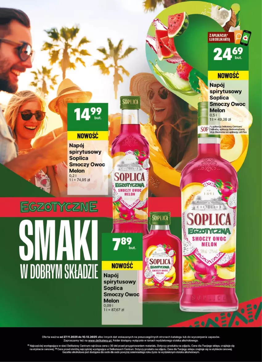 Gazetka promocyjna Delikatesy Centrum - Delibarek DC48-DC49 - ważna 27.11 do 10.12.2025 - strona 21 - produkty: Dron, Melon, Napój, Rum, Soplica