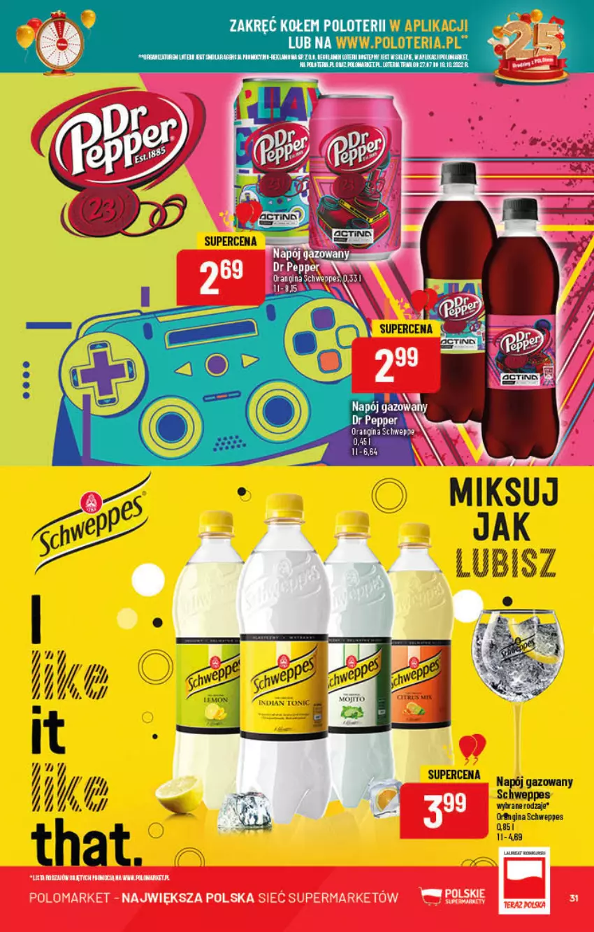 Gazetka promocyjna PoloMarket - Gazetka pomocyjna - ważna 27.07 do 02.08.2022 - strona 31 - produkty: Gin, Napój, Pur, Schweppes