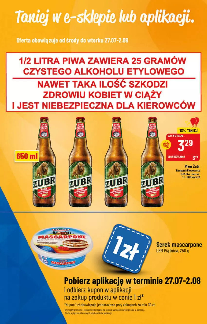 Gazetka promocyjna PoloMarket - Gazetka pomocyjna - ważna 27.07 do 02.08.2022 - strona 49 - produkty: Mascarpone, Piątnica, Piwo, Ser, Serek