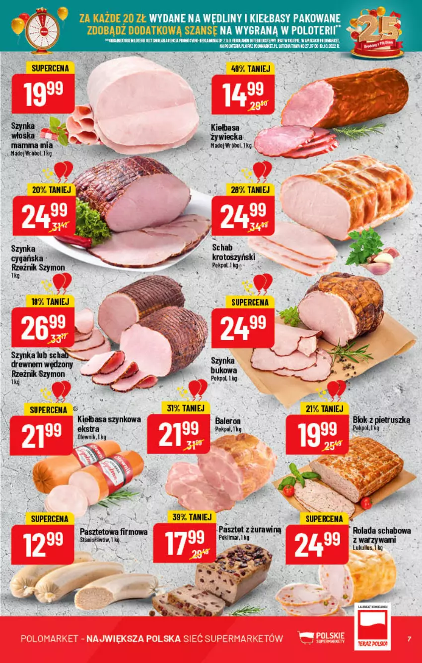 Gazetka promocyjna PoloMarket - Gazetka pomocyjna - ważna 27.07 do 02.08.2022 - strona 7 - produkty: Gra, Kiełbasa, Kiełbasa szynkowa, Madej Wróbel, Olewnik, Pasztet, Pekpol, Rolada, Szynka, Szynka cygańska, Warzywa