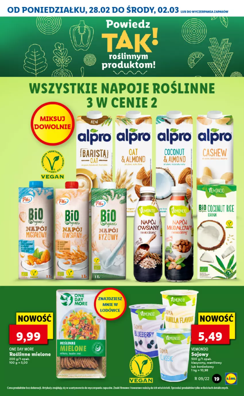 Gazetka promocyjna Lidl - GAZETKA - ważna 28.02 do 02.03.2022 - strona 19 - produkty: Alpro, Fa, Napoje