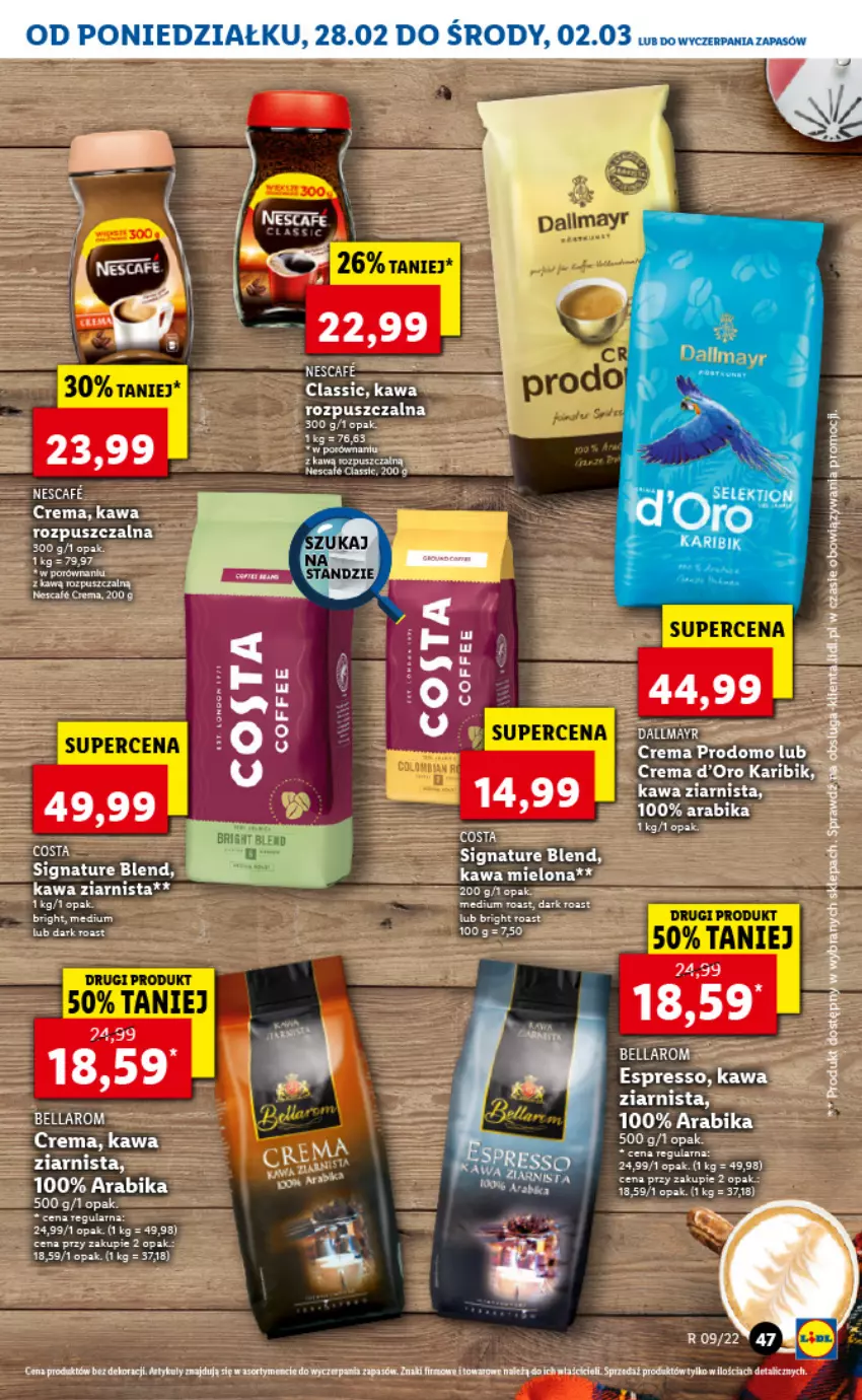 Gazetka promocyjna Lidl - GAZETKA - ważna 28.02 do 02.03.2022 - strona 47 - produkty: Bell, Bella, Kawa, Kawa rozpuszczalna, Kawa ziarnista, LG, Por