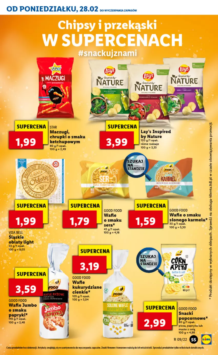 Gazetka promocyjna Lidl - GAZETKA - ważna 28.02 do 02.03.2022 - strona 55 - produkty: Bell, Chrupki, Ketchup, Ser, Wafle