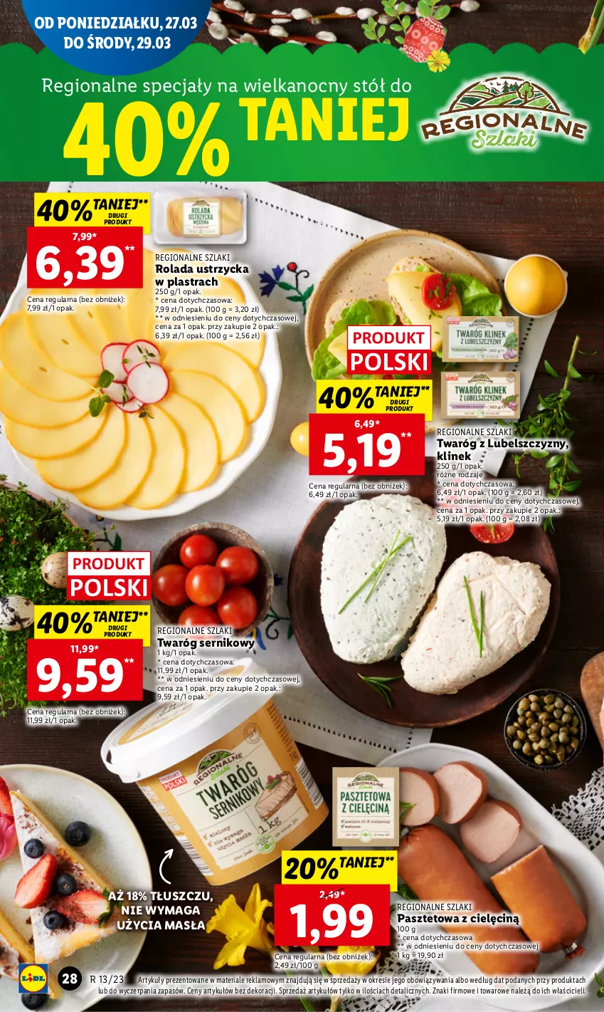 Gazetka promocyjna Lidl - GAZETKA - ważna 27.03 do 29.03.2023 - strona 34 - produkty: Pasztet, Rolada, Rolada Ustrzycka, Ser, Stół, Twaróg