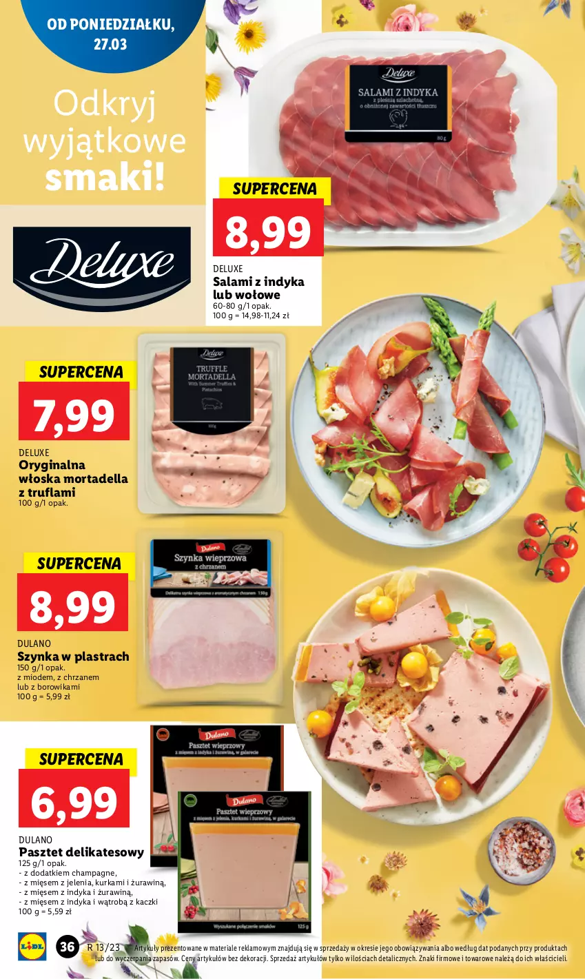 Gazetka promocyjna Lidl - GAZETKA - ważna 27.03 do 29.03.2023 - strona 42 - produkty: Chrzan, Dell, Dulano, Gin, Mortadella, Pasztet, Salami, Szynka