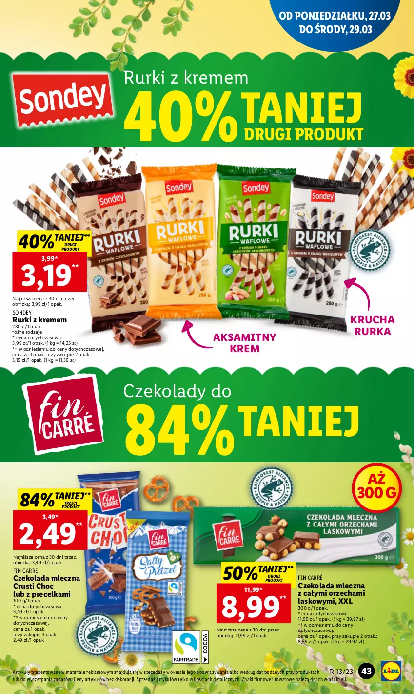 Gazetka promocyjna Lidl - GAZETKA - ważna 27.03 do 29.03.2023 - strona 49 - produkty: Aksam, Czekolada, Czekolada mleczna, Rurki, Rust