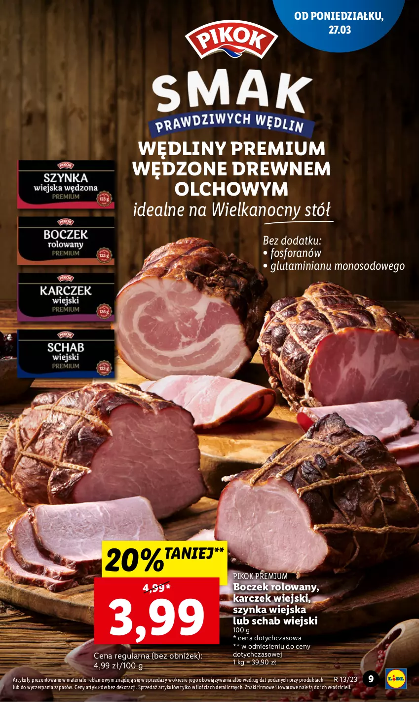 Gazetka promocyjna Lidl - GAZETKA - ważna 27.03 do 29.03.2023 - strona 9 - produkty: Boczek, PIKOK, Stół, Szynka