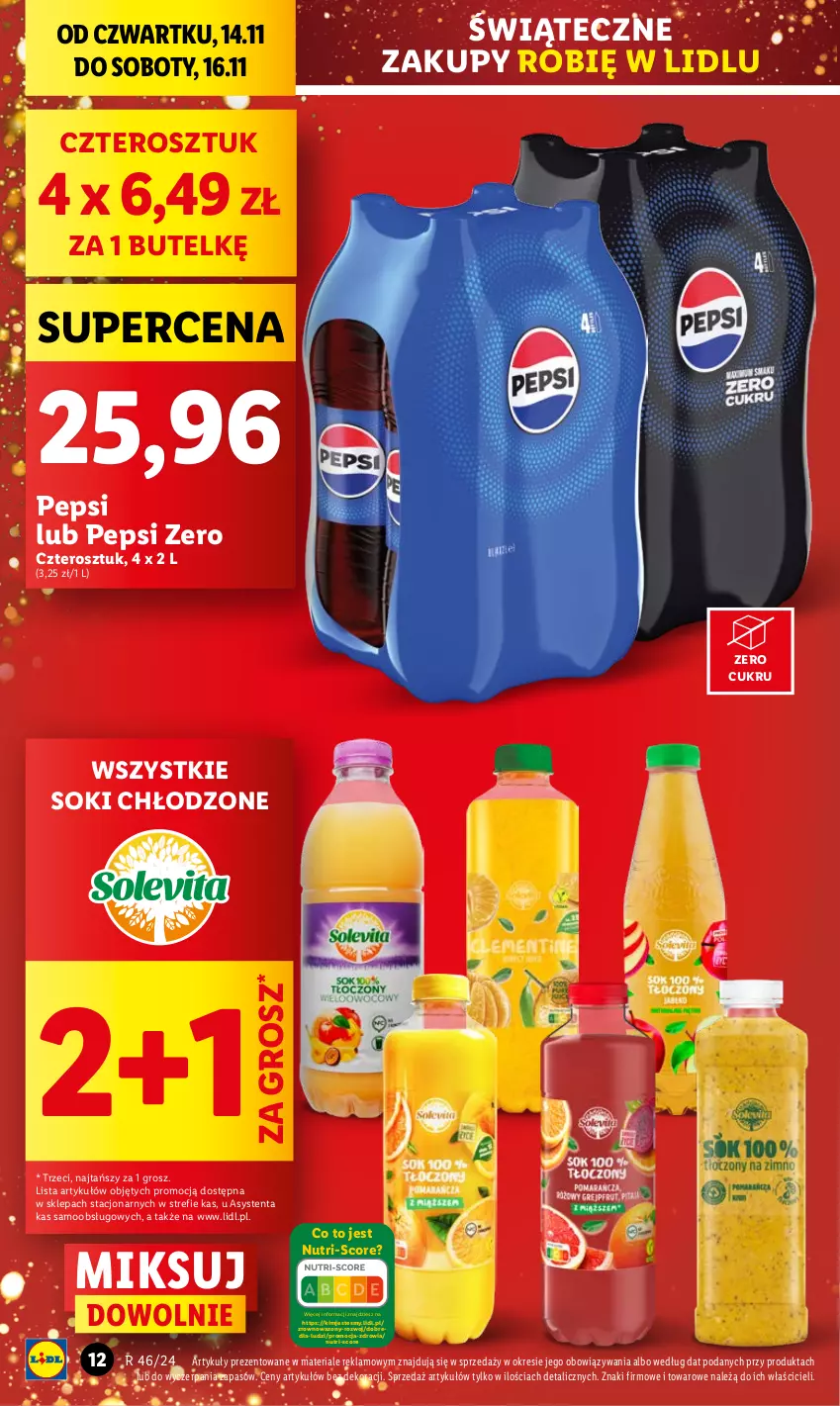 Gazetka promocyjna Lidl - GAZETKA - ważna 14.11 do 16.11.2024 - strona 12 - produkty: Pepsi, Sok, Wazon