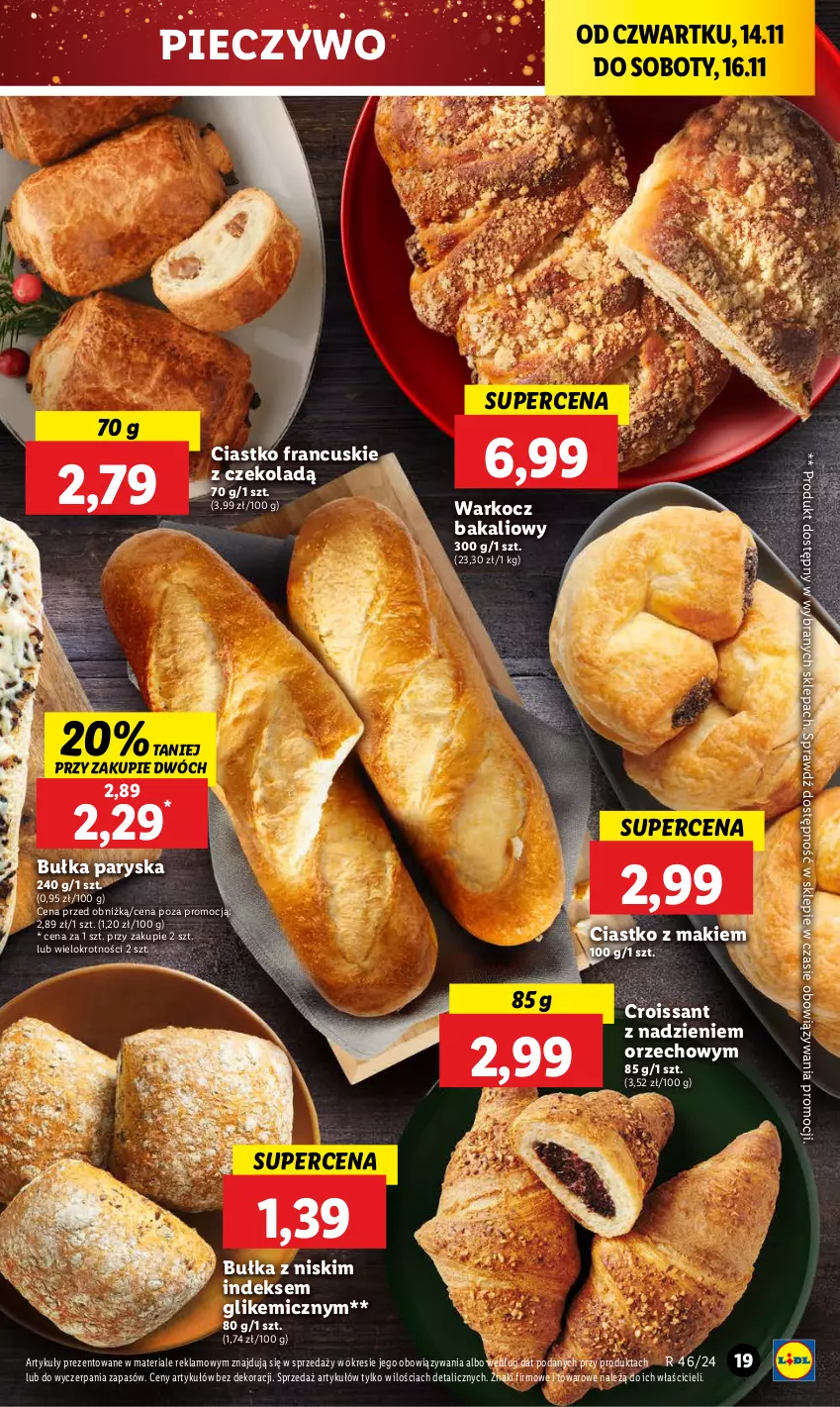 Gazetka promocyjna Lidl - GAZETKA - ważna 14.11 do 16.11.2024 - strona 21 - produkty: Bułka, Croissant, Koc, Piec, Pieczywo