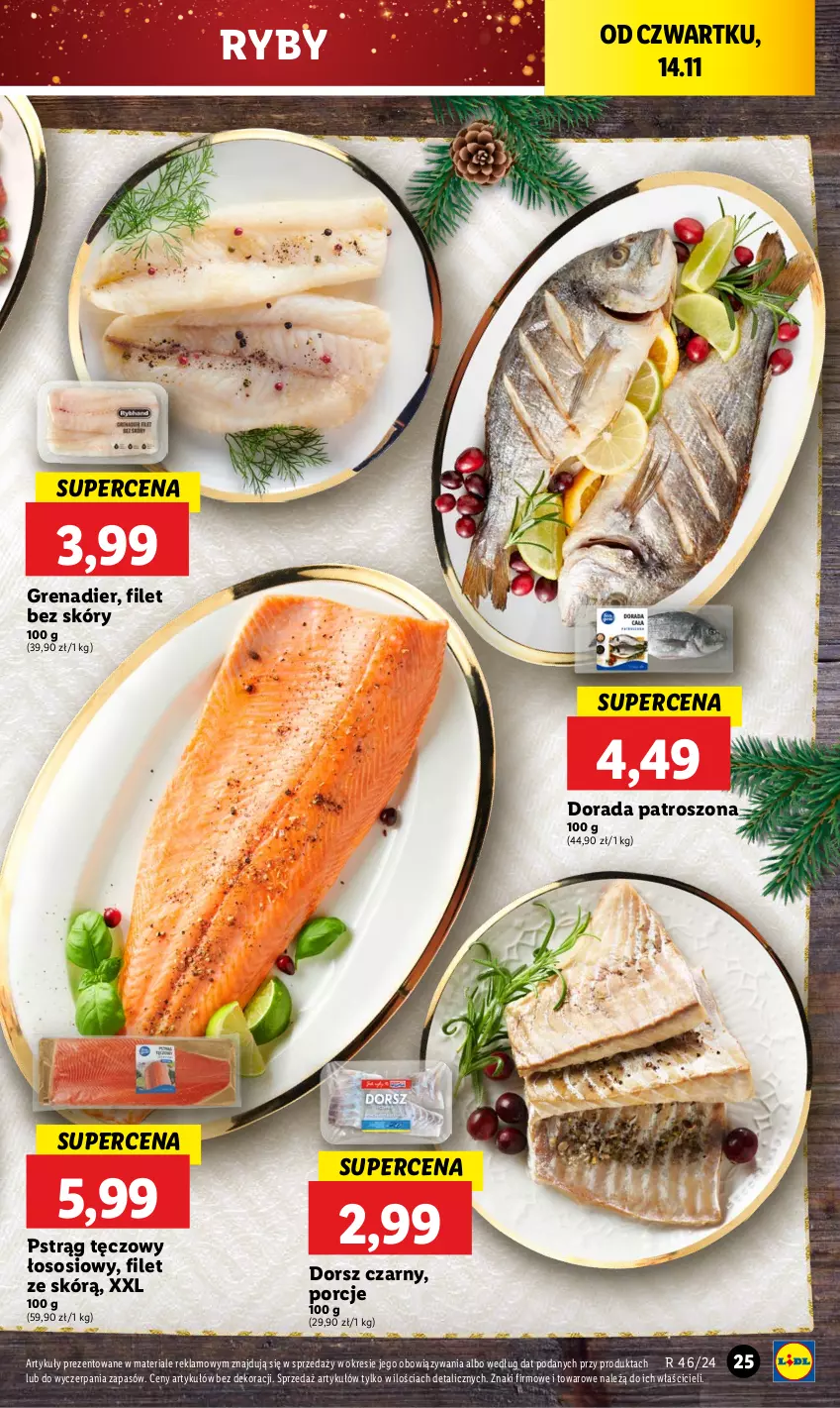 Gazetka promocyjna Lidl - GAZETKA - ważna 14.11 do 16.11.2024 - strona 27 - produkty: Dorsz, Grenadier, Por, Pstrąg, Pstrąg tęczowy, Sos