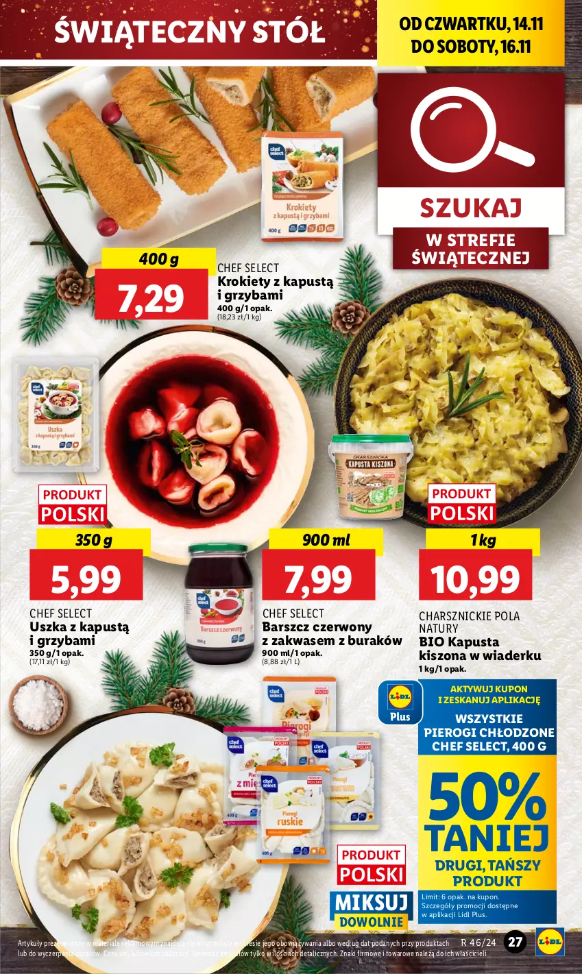 Gazetka promocyjna Lidl - GAZETKA - ważna 14.11 do 16.11.2024 - strona 29 - produkty: Kapustą, Krokiety, Pierogi, Stół