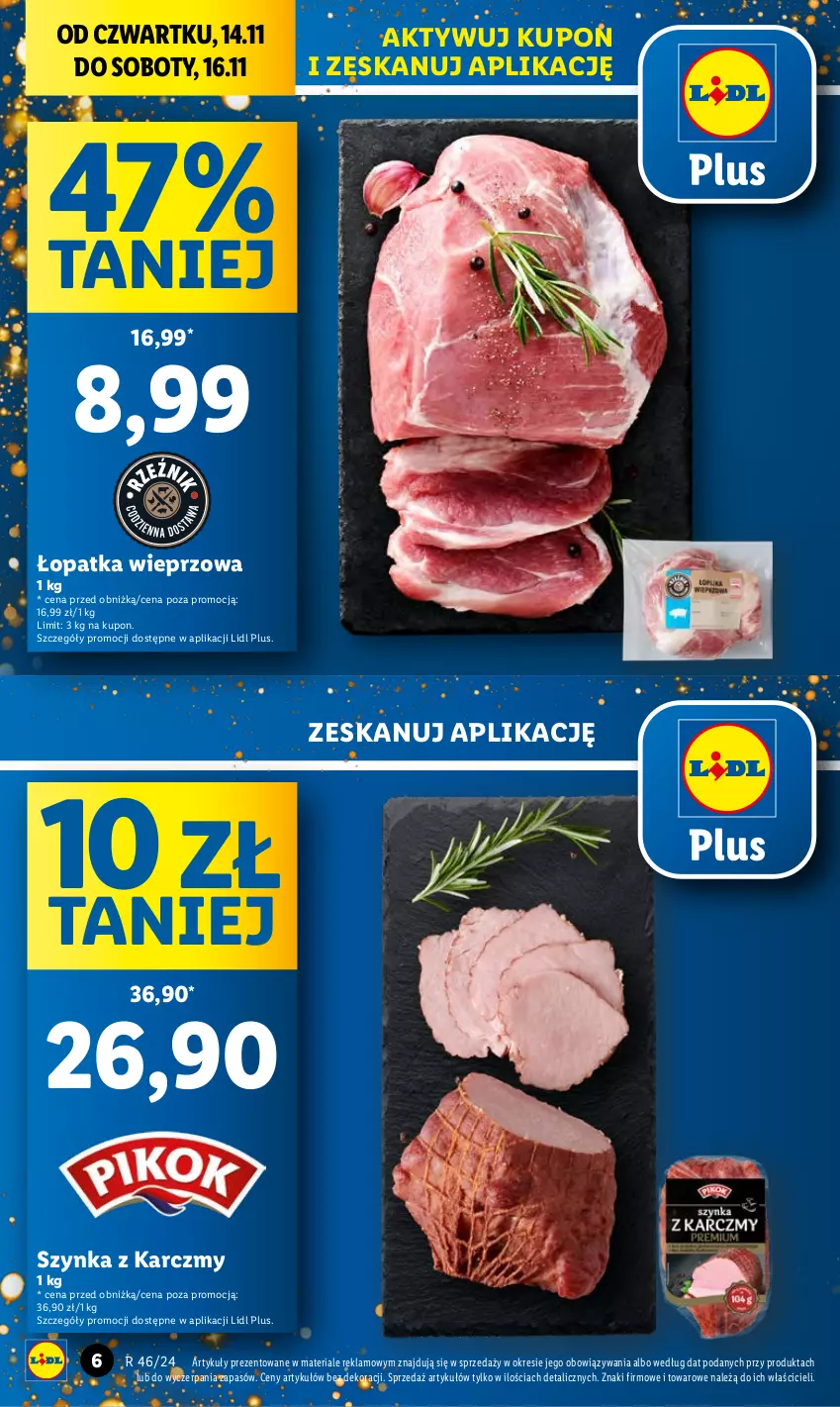 Gazetka promocyjna Lidl - GAZETKA - ważna 14.11 do 16.11.2024 - strona 6 - produkty: Szynka