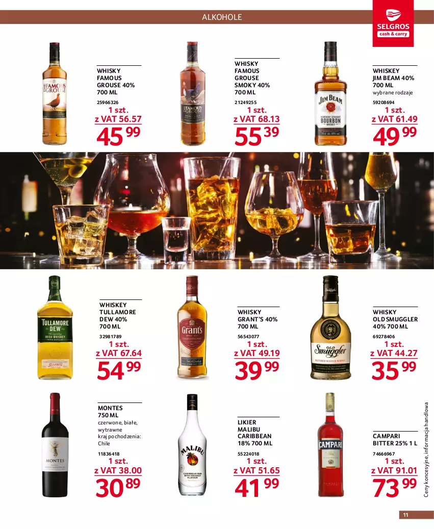 Gazetka promocyjna Selgros - Oferta dla gastronomii - ważna 02.02 do 15.02.2023 - strona 11 - produkty: Alkohole, Fa, Gra, Jim Beam, Likier, Malibu, Monte, Tullamore Dew, Whiskey, Whisky