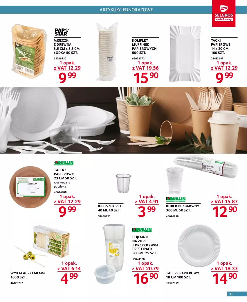 Gazetka promocyjna Selgros - Oferta dla gastronomii - ważna 02.02 do 15.02.2023 - strona 13 - produkty: Kieliszek, Kubek, Papier, Pojemnik, Talerz, Talerz papierowy