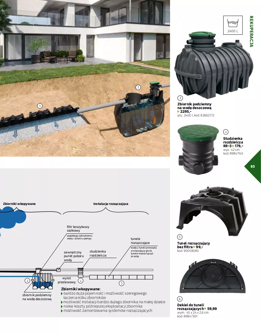 Gazetka promocyjna Leroy Merlin - Gazetka Leroy Merlin - ważna 03.04 do 31.08.2024 - strona 85 - produkty: Gra, Grunt, Kosz, Rura, Tunel, Woda