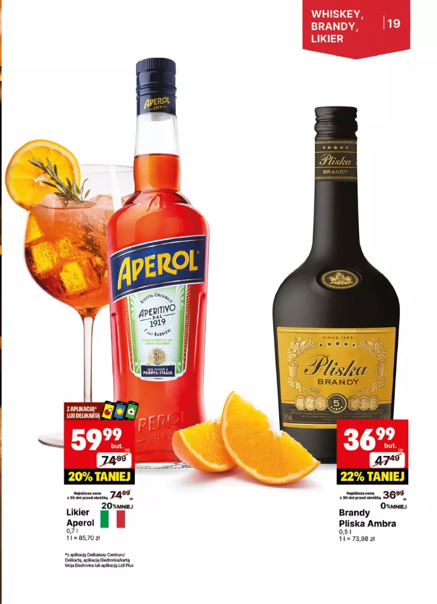 Gazetka promocyjna Delikatesy Centrum - DeliBarek DC08-DC09 - ważna 17.02 do 02.03.2025 - strona 19 - produkty: Aperol, Brandy, Dron, Likier, Pliska