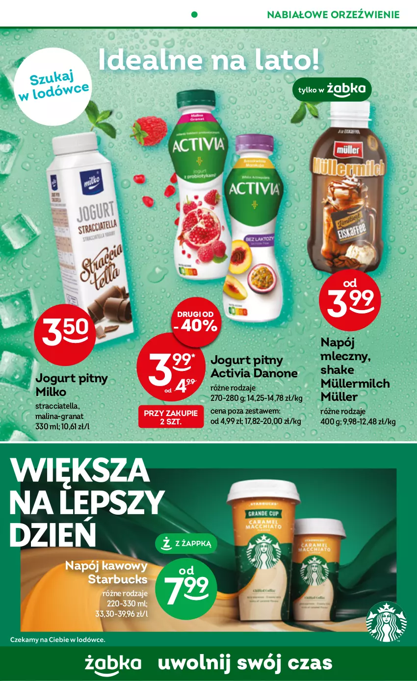 Gazetka promocyjna Żabka - ważna 19.07 do 01.08.2023 - strona 41 - produkty: Activia, Danone, Gra, Granat, Jogurt, Jogurt pitny, Müller, Müllermilch, Napój, Napój mleczny