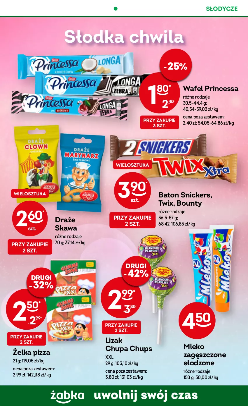 Gazetka promocyjna Żabka - ważna 19.07 do 01.08.2023 - strona 53 - produkty: Baton, Bounty, Chupa Chups, Kawa, Mleko, Mleko zagęszczone, Pizza, Princessa, Słodka Chwila, Snickers, Twix